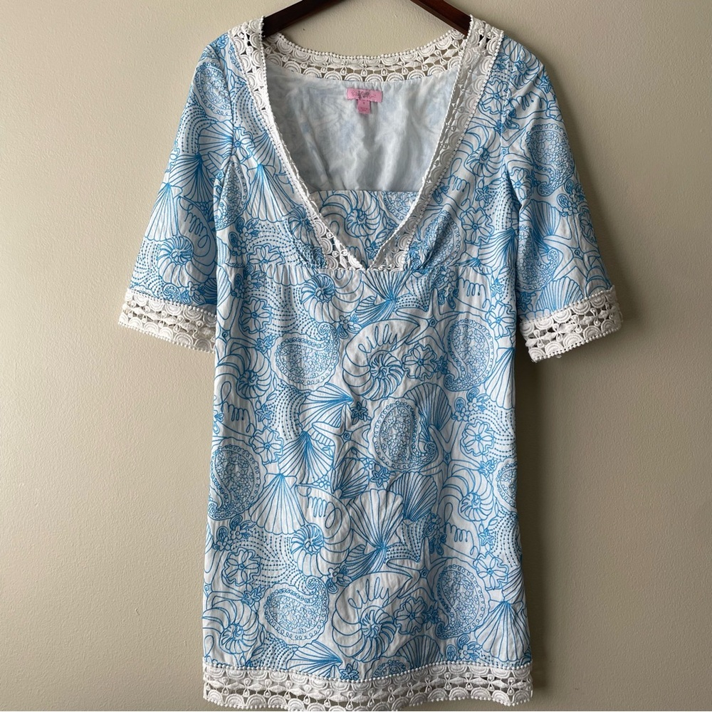 Lilly Pulitzer Sherman Seashell Embroidered Dress Women’s Size 6